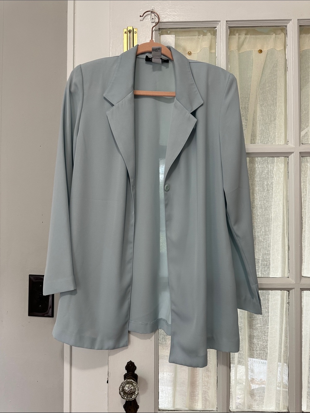 Light Blue Women's Oversized Blazer Jacket